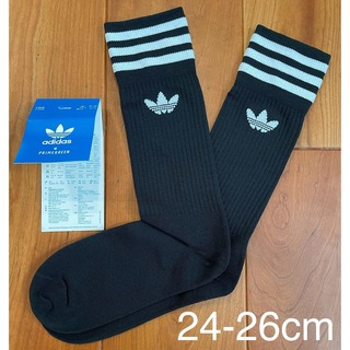 オリジナルス(Originals（adidas）)の新品　アディダス　M(24-26cm)ソリッド　クルーソックス　黒1足セット(ソックス)