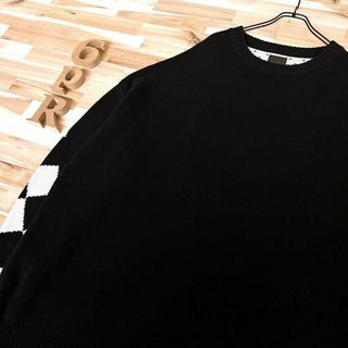 DANKE SCHON - 【ダンケシェーン】オーバーサイズ ビッグ セーター チェック柄 モノトーン黒×白