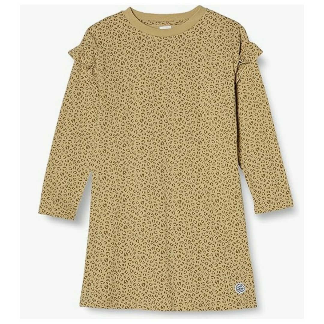 ☆ BEAMS  ビームス レオパード ヒョウ柄 長袖 ワンピース 110 ☆ キッズ/ベビー/マタニティのキッズ服女の子用(90cm~)(ワンピース)の商品写真