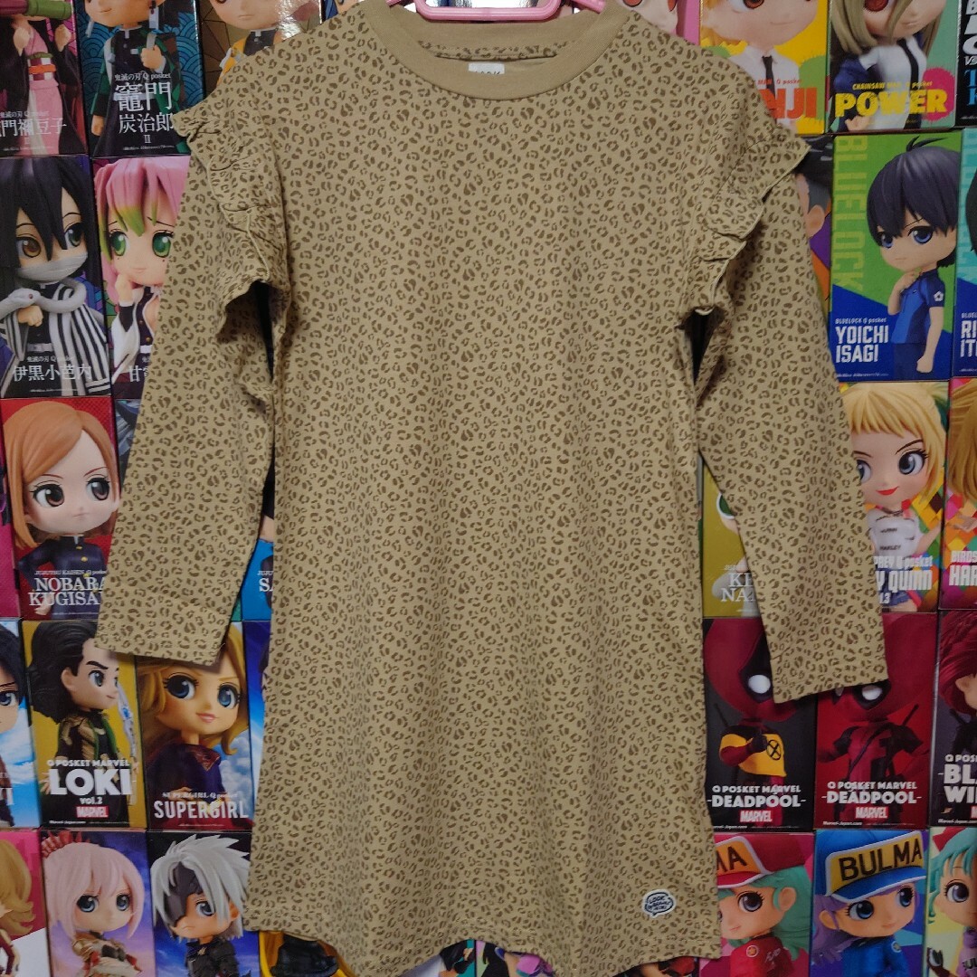 ☆ BEAMS  ビームス レオパード ヒョウ柄 長袖 ワンピース 110 ☆ キッズ/ベビー/マタニティのキッズ服女の子用(90cm~)(ワンピース)の商品写真