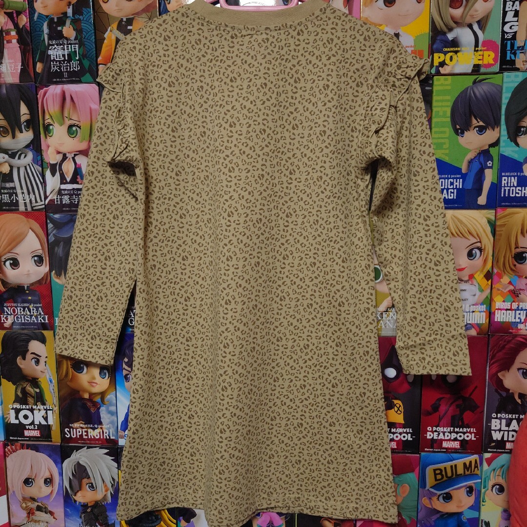 ☆ BEAMS  ビームス レオパード ヒョウ柄 長袖 ワンピース 110 ☆ キッズ/ベビー/マタニティのキッズ服女の子用(90cm~)(ワンピース)の商品写真