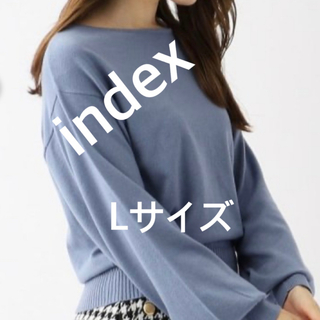 インデックス(INDEX)の3894 index ワールド ニット ブルー L 新品未使用(ニット/セーター)