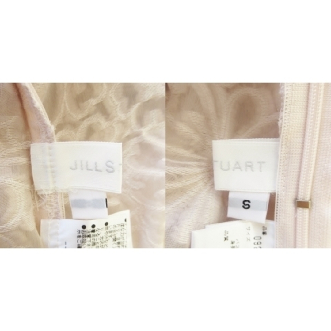 JILLSTUART(ジルスチュアート)のジルスチュアート ブラウス シアー 半袖 ジャガード 花柄 リボン S ピンク レディースのトップス(シャツ/ブラウス(半袖/袖なし))の商品写真