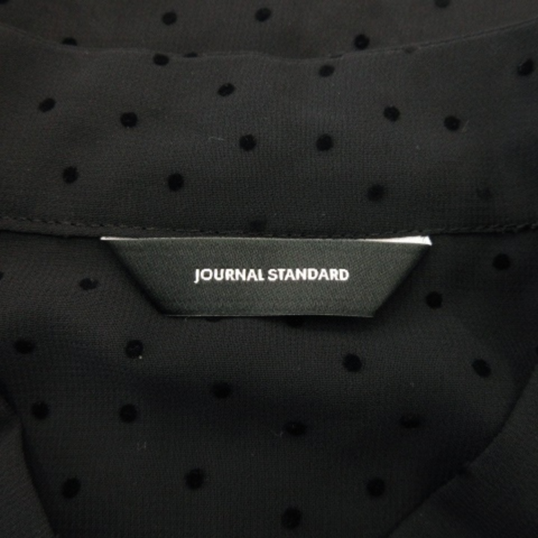 JOURNAL STANDARD(ジャーナルスタンダード)のジャーナルスタンダード シャツ シースルー バンドカラー 長袖 ドット 黒 レディースのトップス(シャツ/ブラウス(長袖/七分))の商品写真