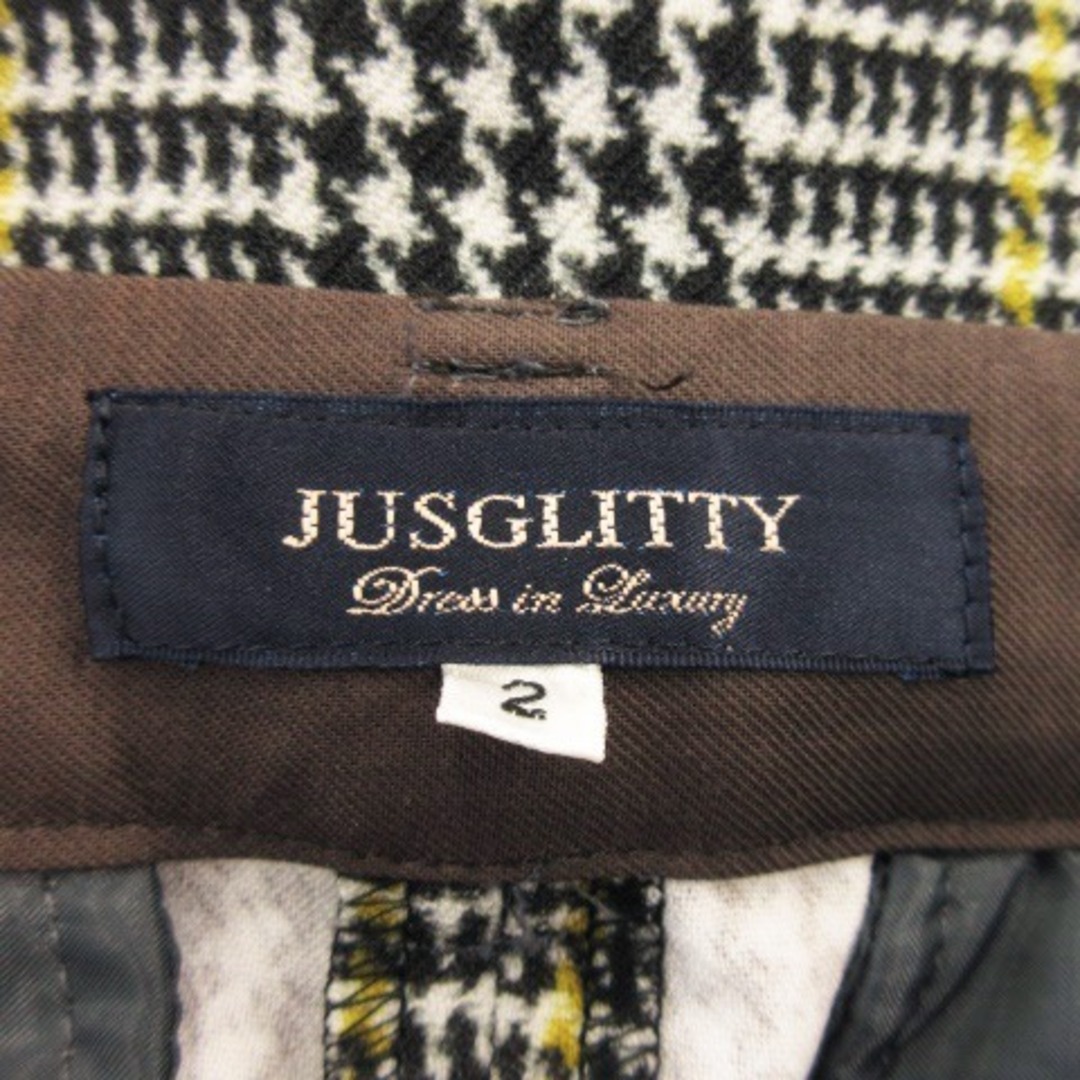 JUSGLITTY(ジャスグリッティー)のジャスグリッティー パンツ ワイド アンクル ベルト付き チェック 2 グレー レディースのパンツ(その他)の商品写真