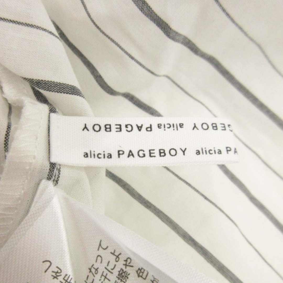PAGEBOY(ページボーイ)のページボーイ シャツ スキッパー 開襟 長袖 オーバーサイズ ストライプ F 白 レディースのトップス(シャツ/ブラウス(長袖/七分))の商品写真