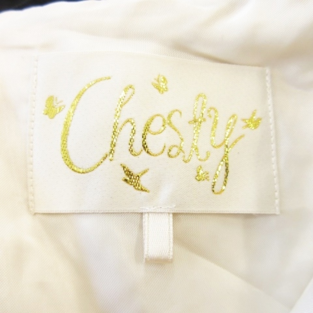 Chesty(チェスティ)のチェスティ ワンピース ミニ 襟付き ノースリーブ レース 切替 刺繍 0 白 レディースのワンピース(ミニワンピース)の商品写真