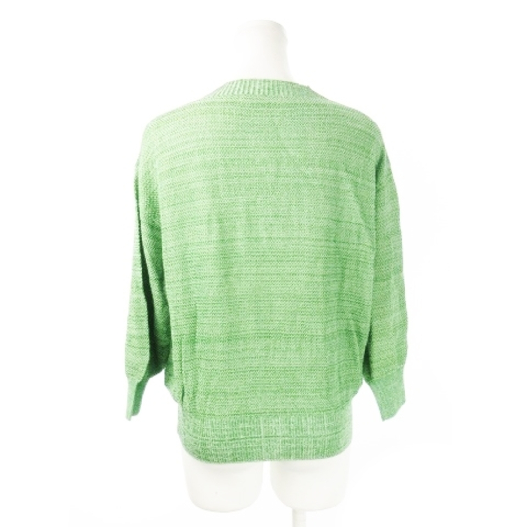 MERVEILLE H.(メルベイユアッシュ)のメルベイユアッシュ ニット セーター サマー 七分袖 光沢感 杢 38 緑 レディースのトップス(ニット/セーター)の商品写真