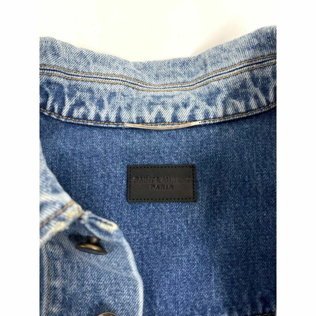 Saint Laurent(サンローラン)のサンローランパリ デニムジャケット 左腕 ロゴワッペン 2016 メンズ XS メンズのジャケット/アウター(Gジャン/デニムジャケット)の商品写真