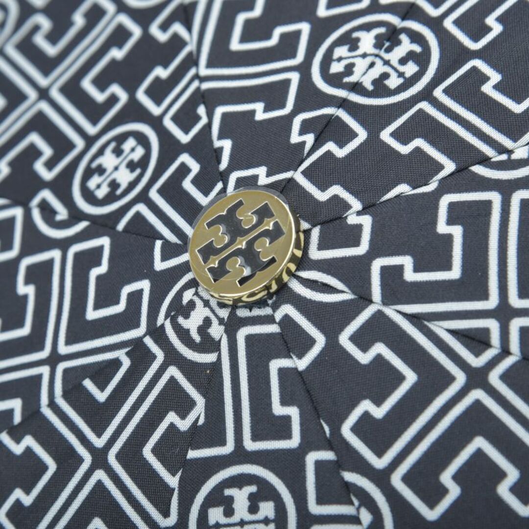 Tory Burch(トリーバーチ)の新品♡トリーバーチ ロゴ柄 折りたたみ傘 黒ネイビー 自動式 ToryBurch レディースのファッション小物(傘)の商品写真