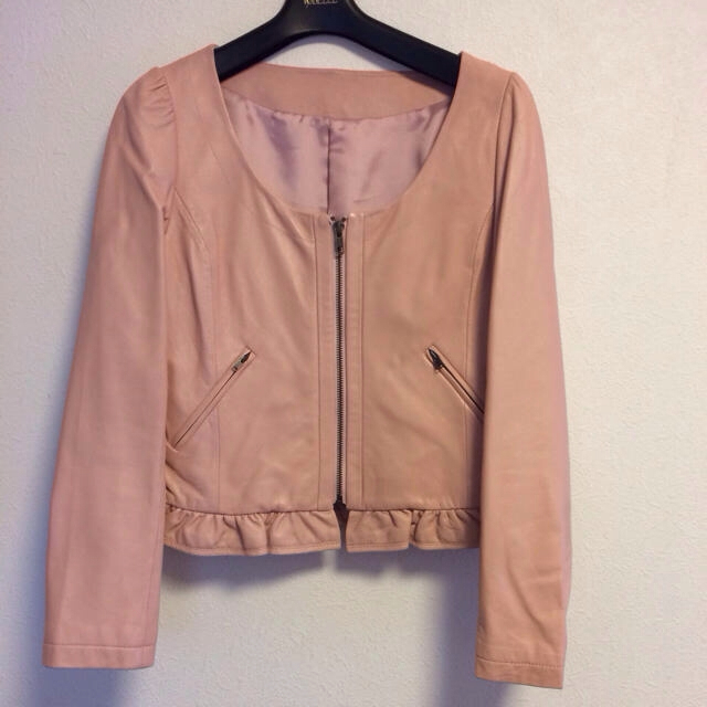 SALE！！pinkレザージャケット レディースのジャケット/アウター(ノーカラージャケット)の商品写真