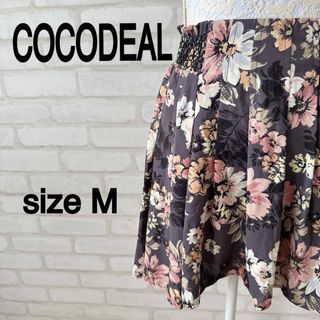 ココディール(COCO DEAL)のCOCODEAL ココディール 花柄ミニスカート フラワー グレー M(ミニスカート)