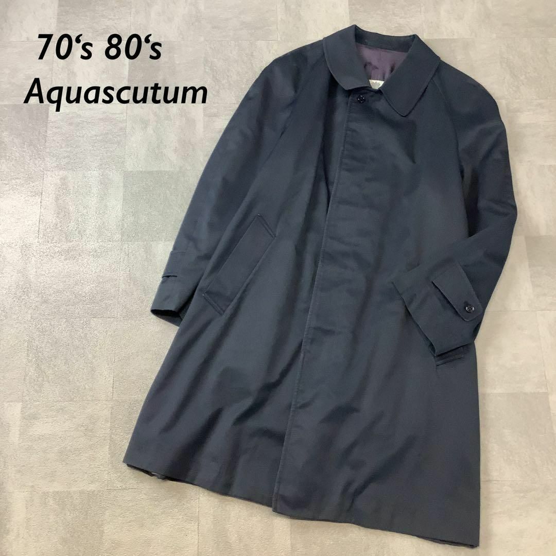 AQUA SCUTUM(アクアスキュータム)の美品 70‘s 80‘s Aquascutum ビンテージ ステンカラーコート メンズのジャケット/アウター(ステンカラーコート)の商品写真