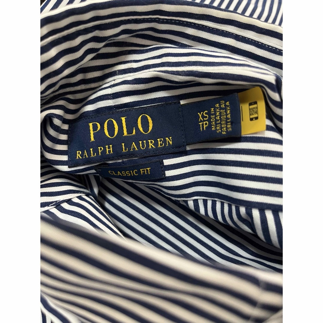 POLO RALPH LAUREN(ポロラルフローレン)の美品 Poloラルフローレン  クラシックフィット ストライプ シャツ ネイビー メンズのトップス(シャツ)の商品写真