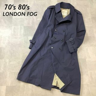 ロンドンフォグ(LONDONFOG)の70s 80s カナダ製 LONDON FOG トレンチコート 46R ネイビー(トレンチコート)