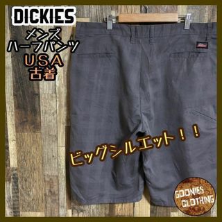 ディッキーズ(Dickies)のディッキーズ アメカジ グレー ブロック チェック ハーフパンツ ロゴ US古着(ショートパンツ)