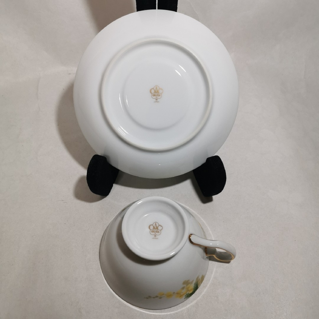 大倉陶園 - 大倉陶園 ミモザ カップ&ソーサー 1客 美品 #03-4の 大倉陶園 - 大倉陶園 ミモザ カップ&ソーサー 1客 美品 #03-4の