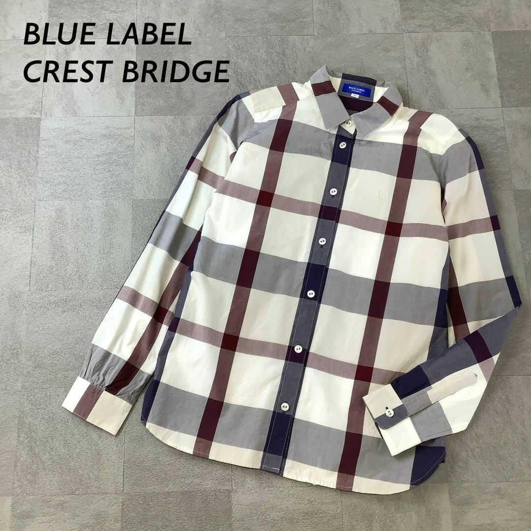 BLUE LABEL CRESTBRIDGE(ブルーレーベルクレストブリッジ)の極美品 BLUE LABEL CREST BRIDGE チェック柄 長袖シャツ レディースのトップス(シャツ/ブラウス(長袖/七分))の商品写真