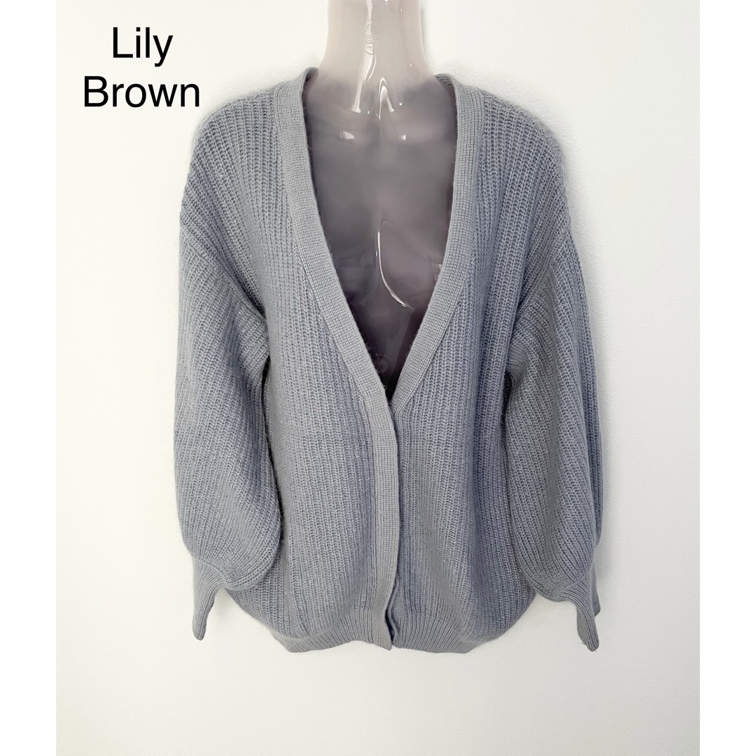 Lily Brown(リリーブラウン)のLily Brown アンゴラ混カーディガン レディースのトップス(カーディガン)の商品写真