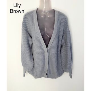 リリーブラウン(Lily Brown)のLily Brown アンゴラ混カーディガン(カーディガン)