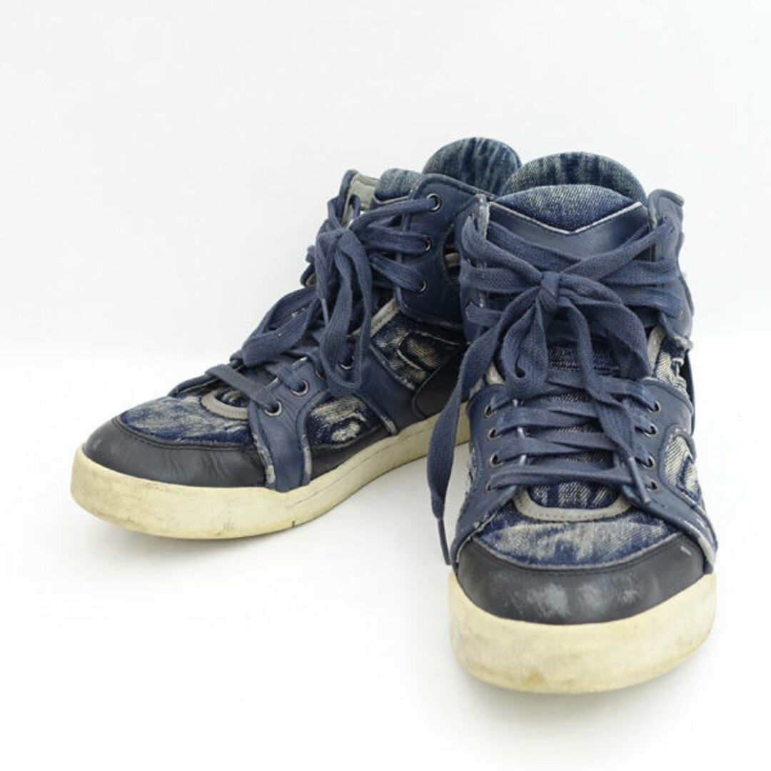 AGATHA(アガタ)のDIESEL / ディーゼル ◆S-Titann/ハイカットスニーカー/ネイビー/26.5cm Y01266 【メンズ/MEN/男性/ボーイズ/紳士】【靴/クツ/シューズ/SHOES】 メンズファッション【中古】 [0220482883] メンズの靴/シューズ(スニーカー)の商品写真