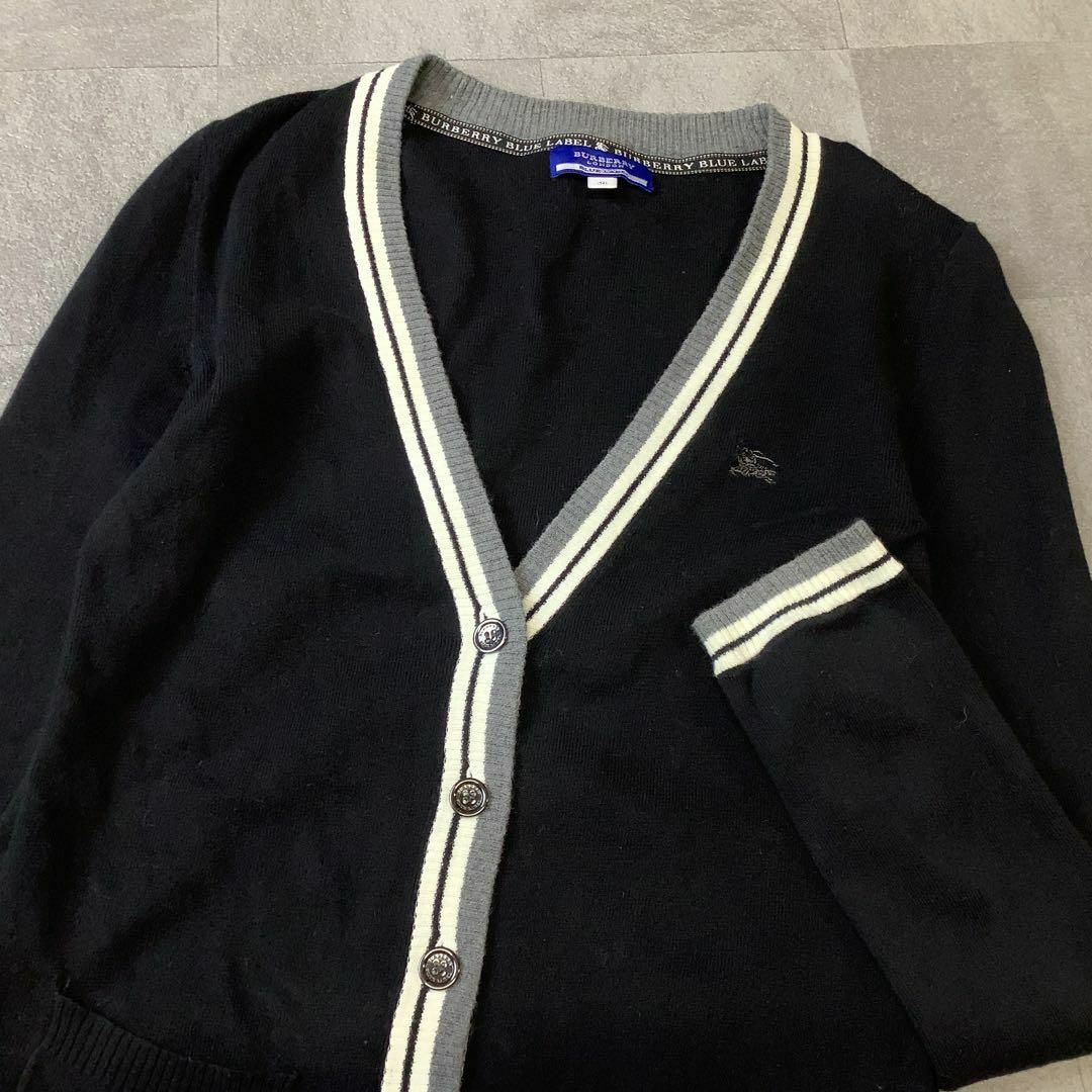 BURBERRY BLUE LABEL(バーバリーブルーレーベル)の美品 Burberry BLUE LABEL コットンニット カーディガン 38 レディースのトップス(カーディガン)の商品写真