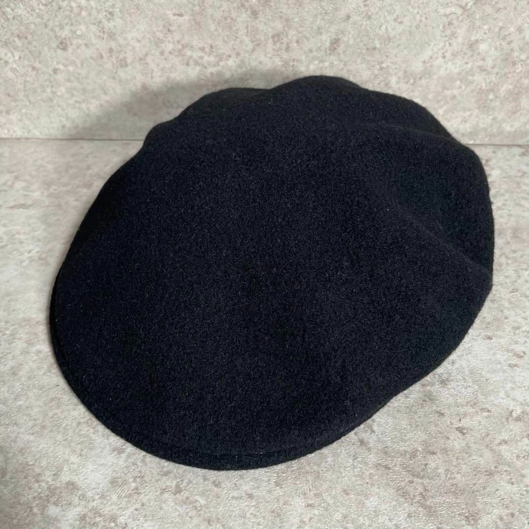 KANGOL(カンゴール)のkangol カンゴール ハンチング ウール 秋冬 黒 ロゴ LARGE メンズの帽子(ハンチング/ベレー帽)の商品写真