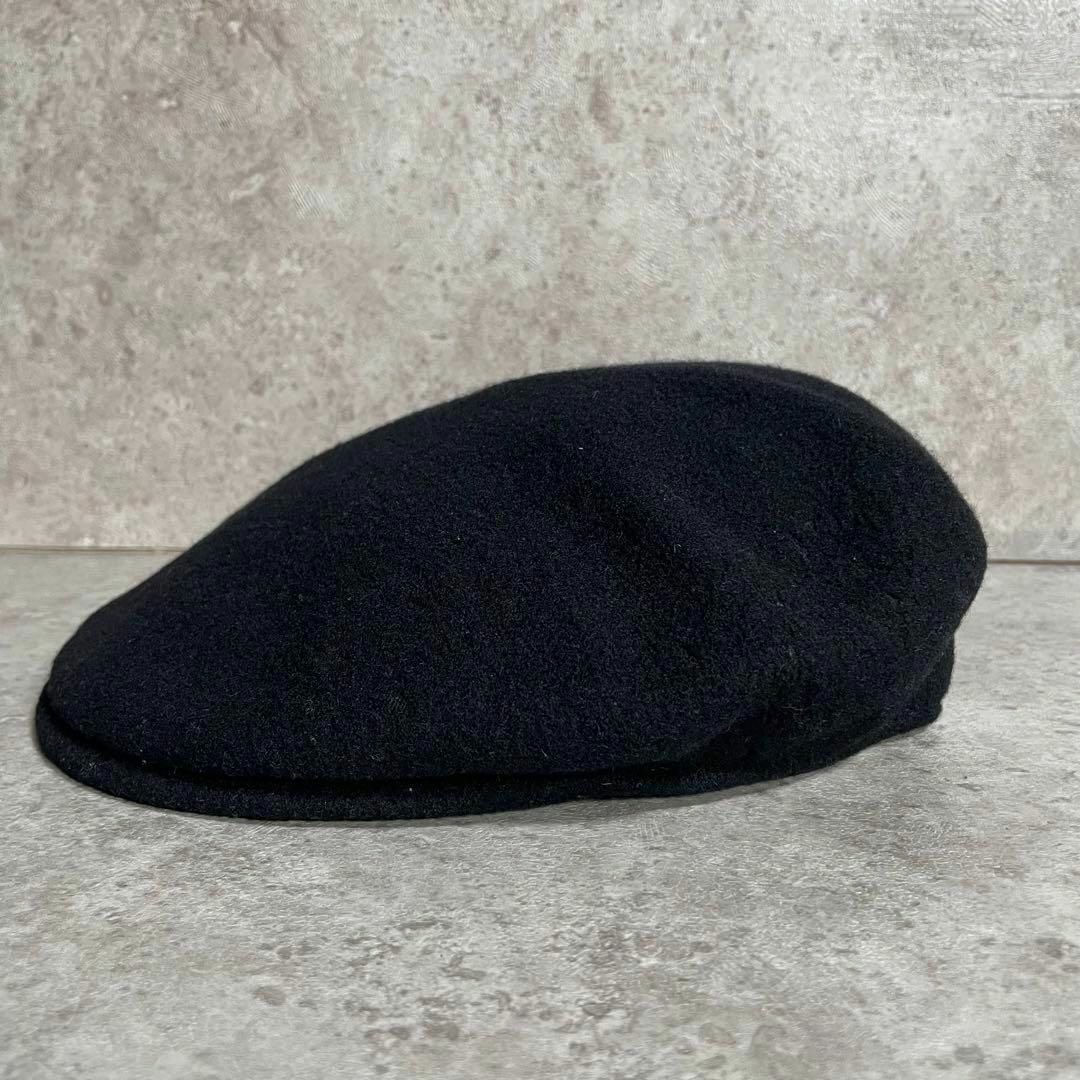 KANGOL(カンゴール)のkangol カンゴール ハンチング ウール 秋冬 黒 ロゴ LARGE メンズの帽子(ハンチング/ベレー帽)の商品写真