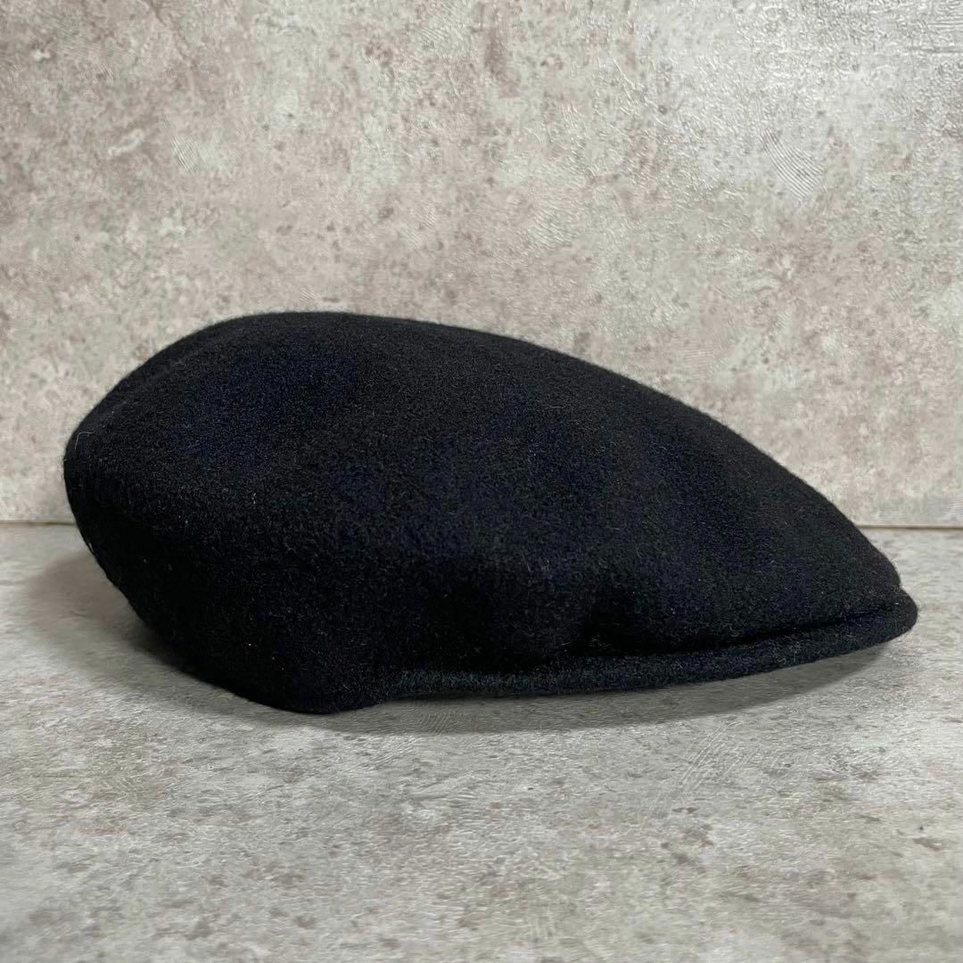 KANGOL(カンゴール)のkangol カンゴール ハンチング ウール 秋冬 黒 ロゴ LARGE メンズの帽子(ハンチング/ベレー帽)の商品写真