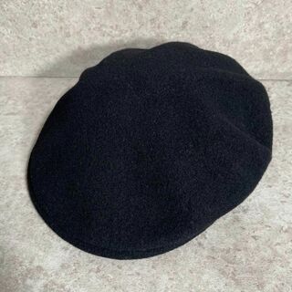 カンゴール(KANGOL)のkangol カンゴール ハンチング ウール 秋冬 黒 ロゴ LARGE(ハンチング/ベレー帽)
