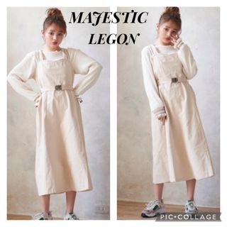 アメリエルマジェスティックレゴン(amelier MAJESTIC LEGON)の美品　MAJESTIC LEGON ワンピース　ジャンバースカート(ロングワンピース/マキシワンピース)