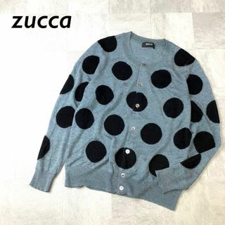 ZUCCa - zucca ビッグ ドット柄 ニット カーディガン ブルーグリーン ブラック