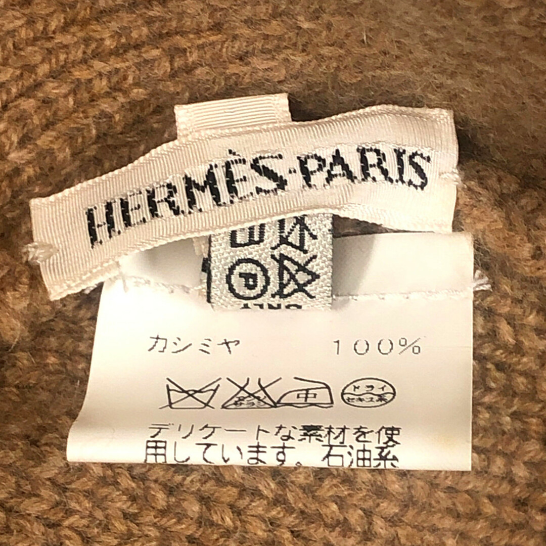 Hermes(エルメス)のHERMES エルメス カシミヤ100％ Hロゴ ビーニー マルジェラ期 ニットキャップ ブラウン系 LA（L) 正規品 / 33656 メンズの帽子(ニット帽/ビーニー)の商品写真
