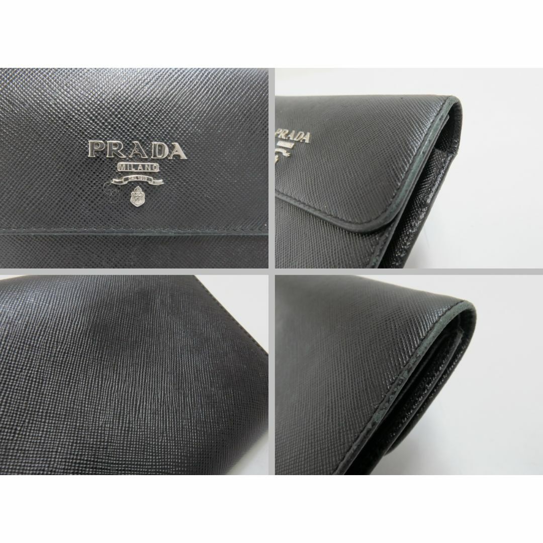 PRADA(プラダ)のプラダ　サフィアーノ　三つ折り財布　黒　ブラック系　PRADA　18679802 レディースのファッション小物(財布)の商品写真