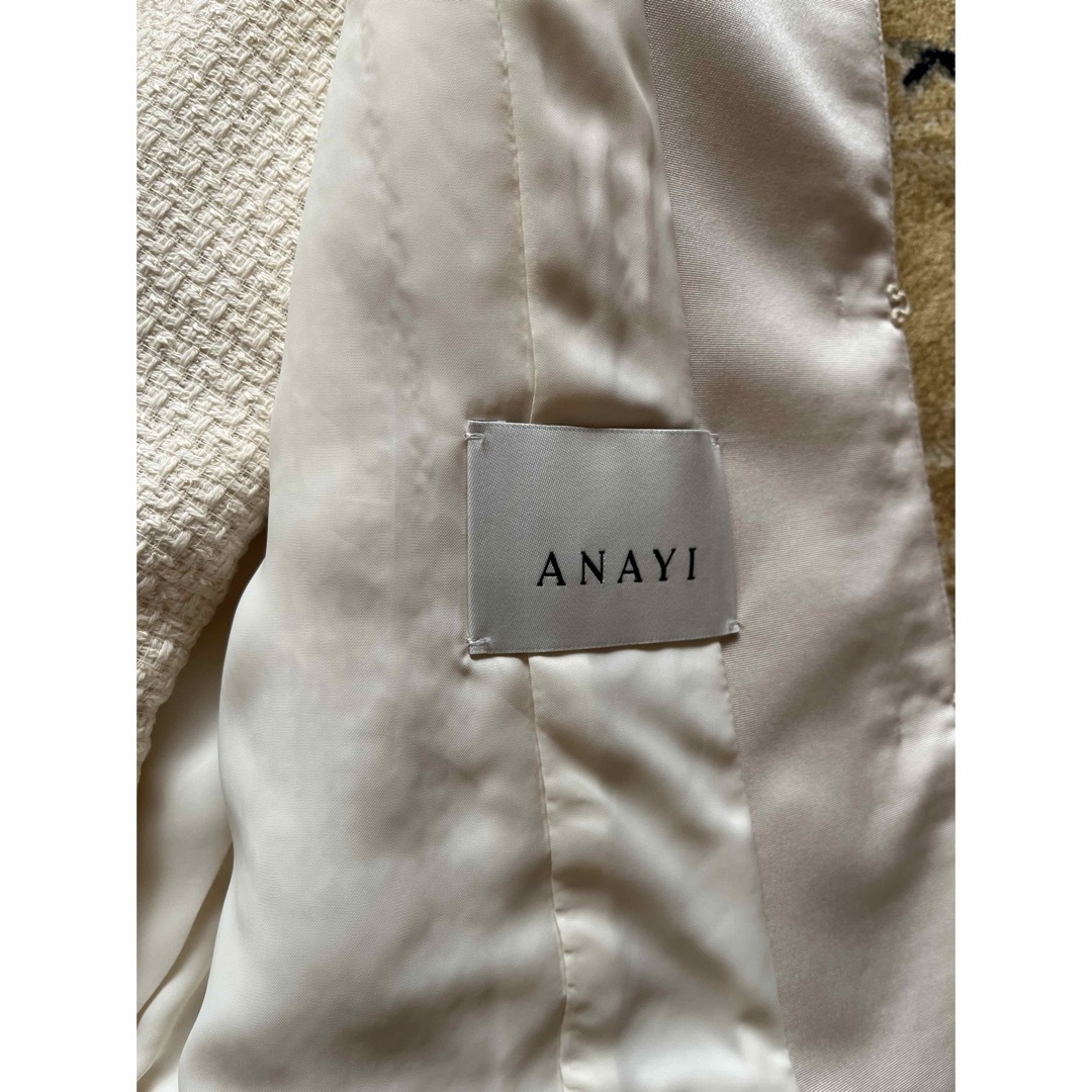 ANAYI(アナイ)の再値下げしました。ANAYI。セレモニーツーピース。オフホワイトサイズ38 レディースのフォーマル/ドレス(スーツ)の商品写真