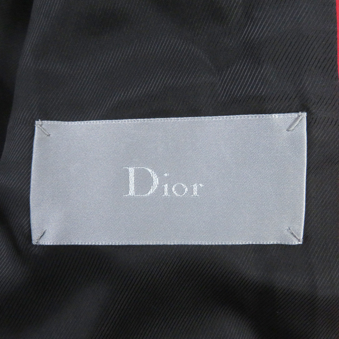 Dior(ディオール)の極美品 Dior HOMME ディオールオム 863C454K4238 ロゴプリント 袖ラムレザー バーシティジャケット スタジャン レッド ブラック 46 イタリア製 正規品 メンズ メンズのジャケット/アウター(スタジャン)の商品写真