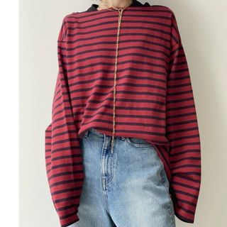 アパルトモンドゥーズィエムクラス(L'Appartement DEUXIEME CLASSE)のgoodgrief ボーダーT　レッド✕ネイビー(カットソー(長袖/七分))