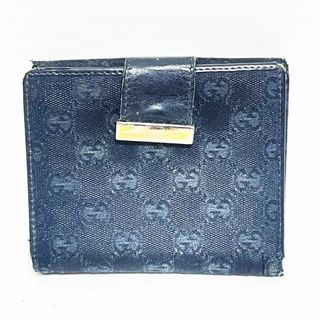 グッチ(Gucci)のGUCCI グッチ 財布 二つ折り財布 GGキャンバス 黒 ブラック  箱付き(折り財布)