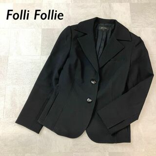 フォリフォリ(Folli Follie)のFolli Follie 襟 ステッチ テーラード ジャケット ブラック(テーラードジャケット)