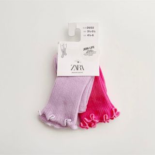 ザラキッズ(ZARA KIDS)の【新品】ZARA KIDS スカラップ ソックス 2足セット(靴下/タイツ)