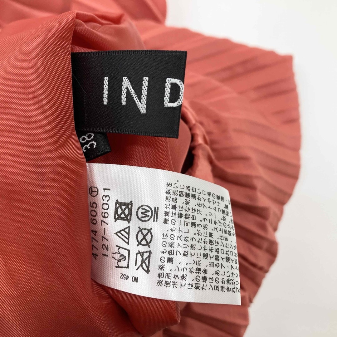 INDIVI(インディヴィ)の◇INDIVI/インディヴィ 細プリーツロングスカート 38サイズ　オレンジ　 レディースのスカート(ロングスカート)の商品写真