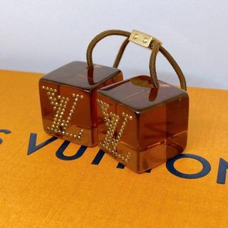 ルイヴィトン(LOUIS VUITTON)の701 ルイヴィトン モノグラム　ヘアゴム　キューブ　茶色　ブラウン(ヘアゴム/シュシュ)