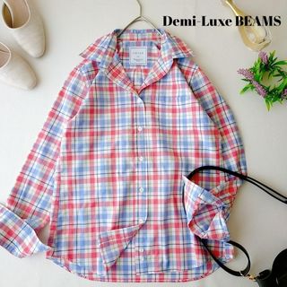 デミルクスビームス(Demi-Luxe BEAMS)の✨美品　デミルクスビームス　チェック　長袖シャツ　Ｍ(シャツ/ブラウス(長袖/七分))