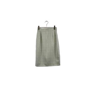 Aquascutum green check skirt アクアスキュータム タイトスカート ライトグリーン チェック柄 レディース ヴィンテージ ネ(ひざ丈スカート)