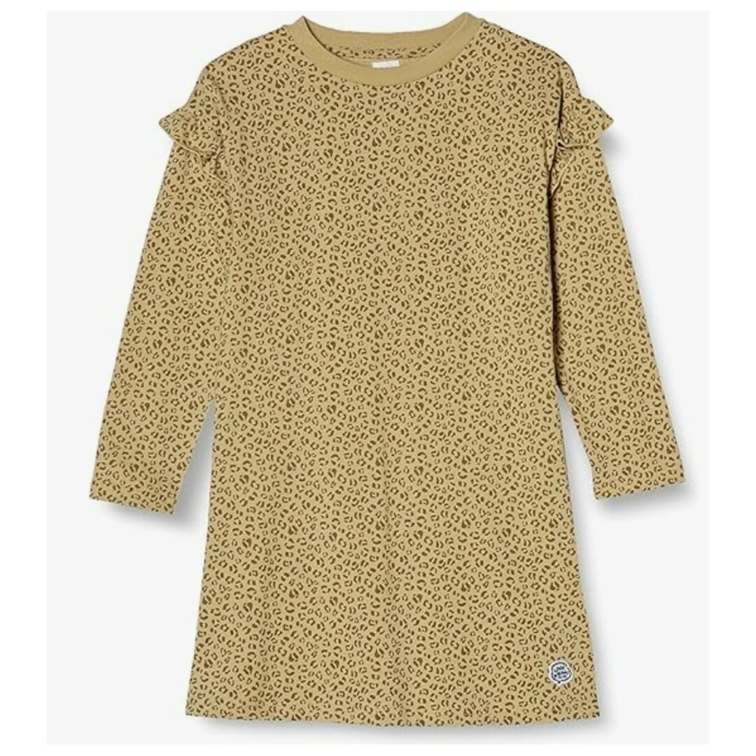 ☆ BEAMS  ビームス レオパード ヒョウ柄 長袖 ワンピース 130 ☆ キッズ/ベビー/マタニティのキッズ服女の子用(90cm~)(ワンピース)の商品写真