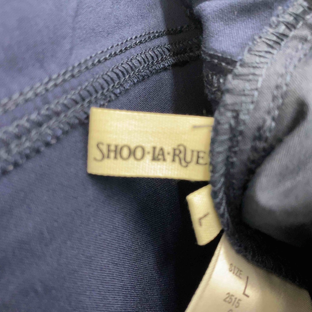 SHOO・LA・RUE(シューラルー)のSHOO- LA-RUE シューラルー レディース  クロップドパンツ　裾リボン　ネイビー レディースのパンツ(クロップドパンツ)の商品写真