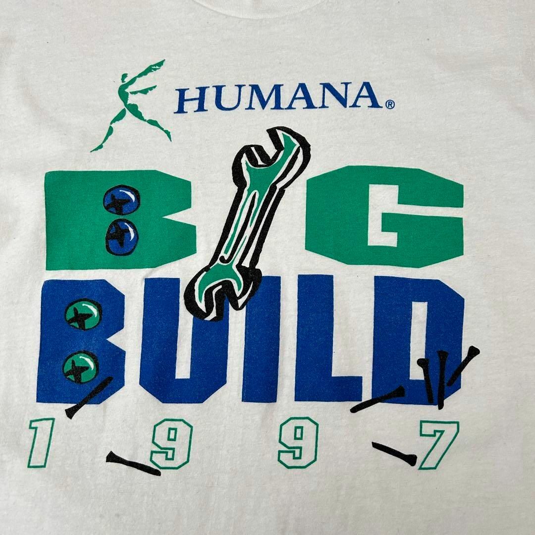 Hanes(ヘインズ)の90s Hanes BEEFY-T ロンT BIG BUILD 企業 USA メンズのトップス(Tシャツ/カットソー(七分/長袖))の商品写真