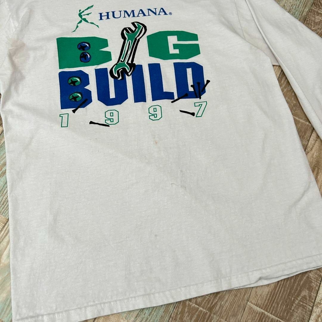 Hanes(ヘインズ)の90s Hanes BEEFY-T ロンT BIG BUILD 企業 USA メンズのトップス(Tシャツ/カットソー(七分/長袖))の商品写真