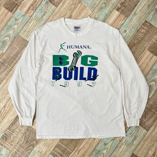 ヘインズ(Hanes)の90s Hanes BEEFY-T ロンT BIG BUILD 企業 USA(Tシャツ/カットソー(七分/長袖))