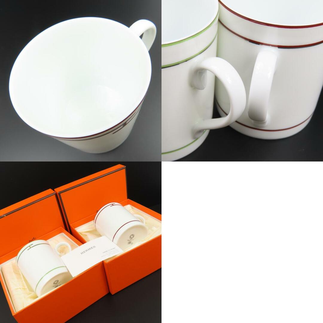 Hermes(エルメス)の未使用品 HERMES エルメス リズム マグカップ 2客 セット コップ ペア 食器 陶器 ホワイト ユニセックス【中古】 インテリア/住まい/日用品のキッチン/食器(食器)の商品写真